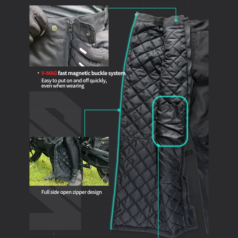 

Зимние водонепроницаемые мотоциклетные штаны, быстросъемные туристические мотоштаны, мужские теплые ветрозащитные мотоциклетные наколенники CE, брюки