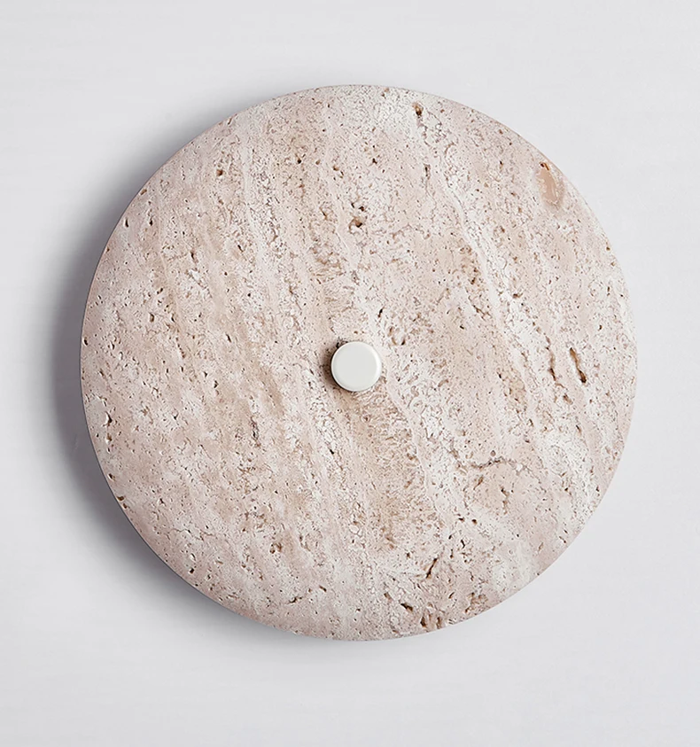 Art Round Natural Stone LED Wall Lamp