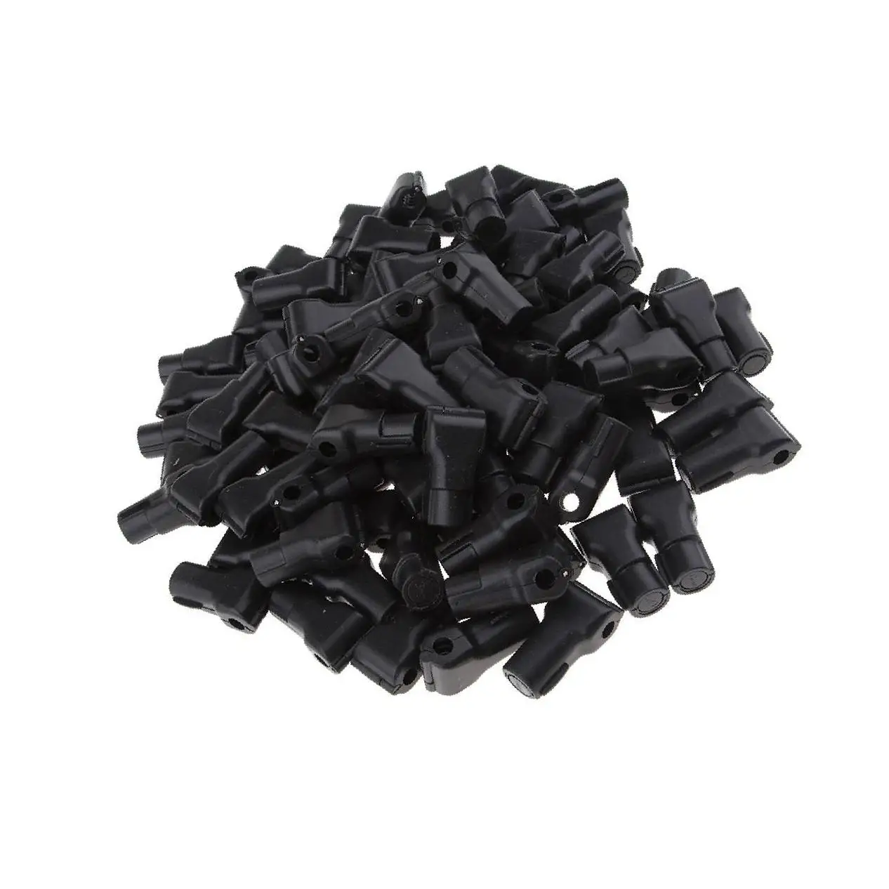 100Pcs Hook Stop Lock Safety Lockout Padlock Anti-Theft Lock Black 4 mm