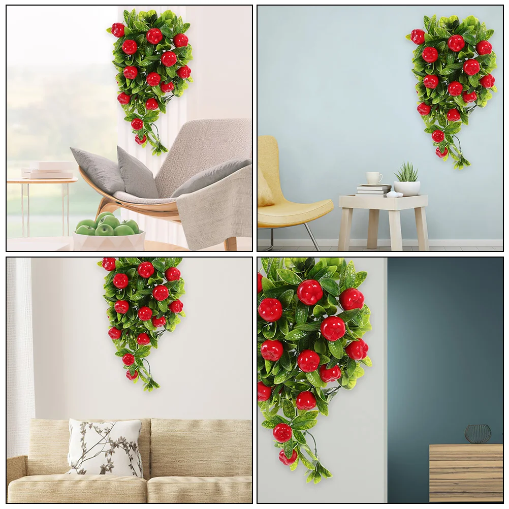 

2pcs Artificial Hanging Fake String Wall Decor Home Decoration Green Leaves Reusable Lightweight Indoor Outdoor Faux Plant Vine