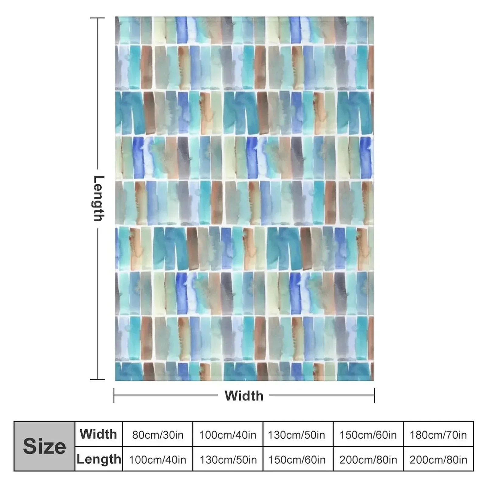 Eucalypt paling fence - turquoise Throw Blanket Custom Flannel Fabric Blankets