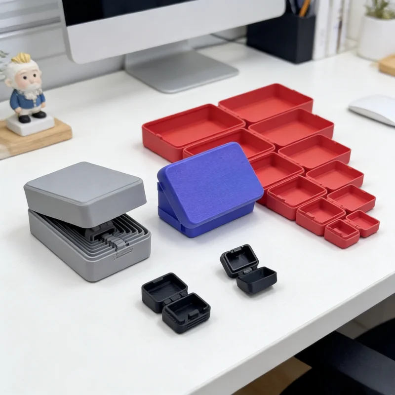 7-piece set doll-style storage boxes, with doll-style stacking and lids, suitable for SD cards, jewelry, and storage boxes. - view 5