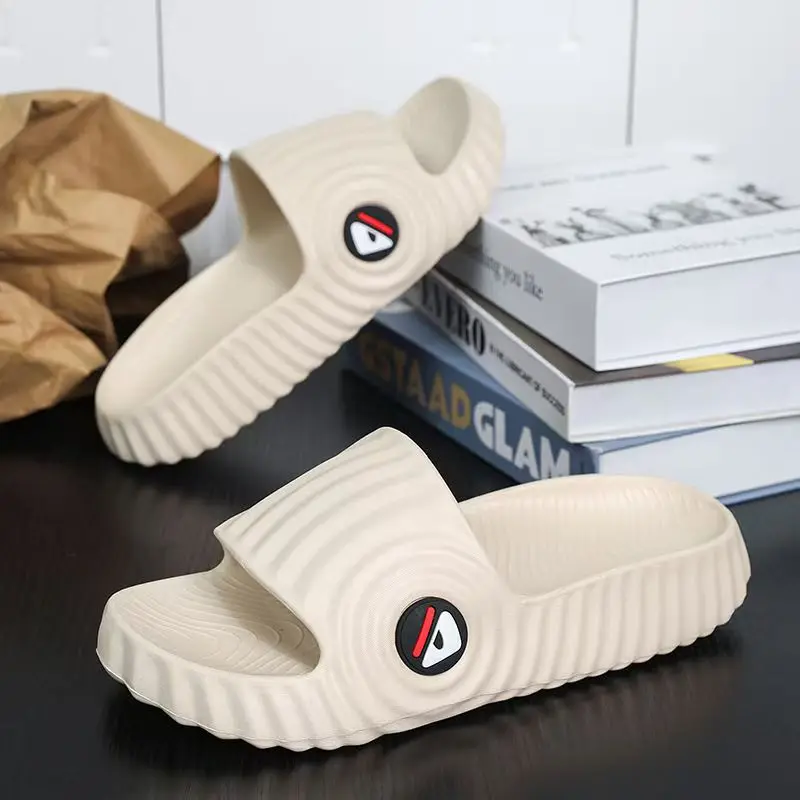 

Men's Injection Molding Flat Sole Slippers Simmer New Open Toe Soft Sole Non Slip Lightweight Home Slippers Bathroom Slippers