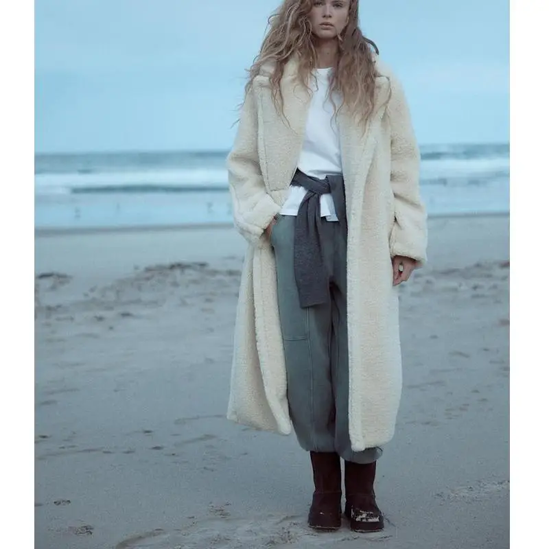 معطف نسائي طويل جديد لفصلي الخريف والشتاء، بتصميم كاجوال دافئ مع ياقة وأكمام طويلة، مصنوع من الصوف، قصة مستقيمة مناسبة للتنقل... #3