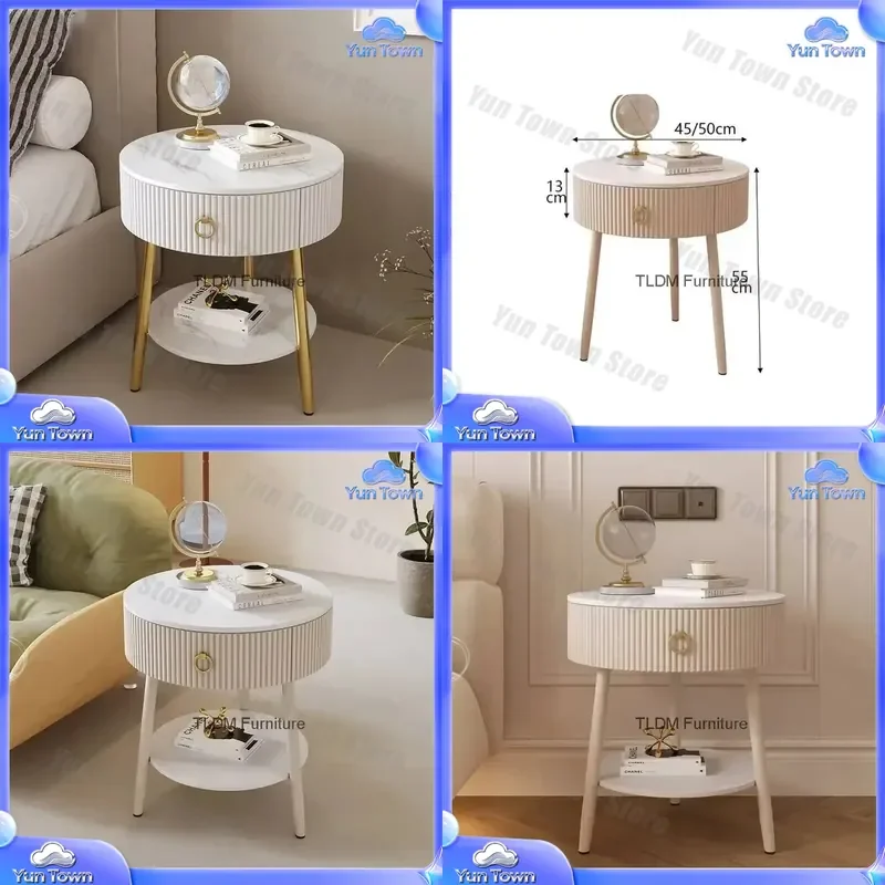 Minimalist Nightstand with Storage Drawers for Bedroom Nordic Modern Luxury Bedside Table for Home Decor Furniture for iPhone