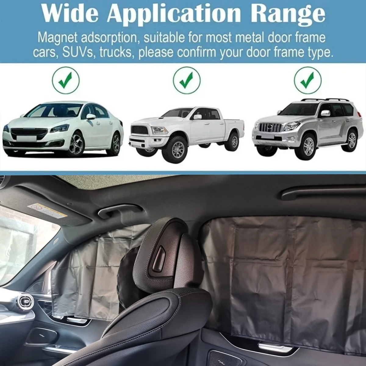 Magnetic Car Sunshade UV Protection Curtains Sun Shield Cover Double Sides Auto Window Sun Shade Protector Cover Diy Accessories