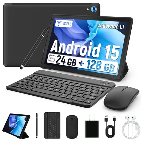 URAO C101L tableta Android 15 de 10 pulgadas A523 tabletas Octa Core 24GB + 128GB 1TB expansión WiFi 6 5MP + 8MP cámara teclado ratón conjunto