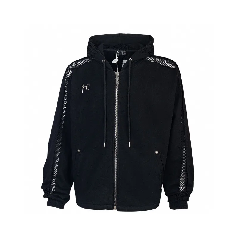 

Top Quality Thug Club Men's Hollow-out Patchwork Washed Loose Casual Hoodie Women's Fashion Jackets Coats