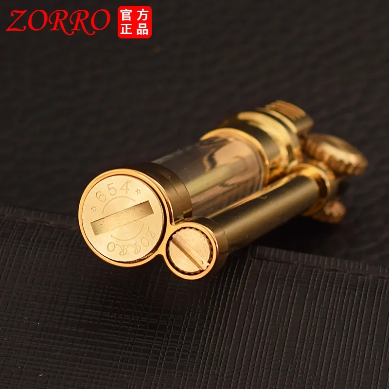 Zorro Transparent Compact Kerosene Lighter Creative Portable Pendant Retro Old-fashioned Grinding Wheel Lighter Men\'s Gift