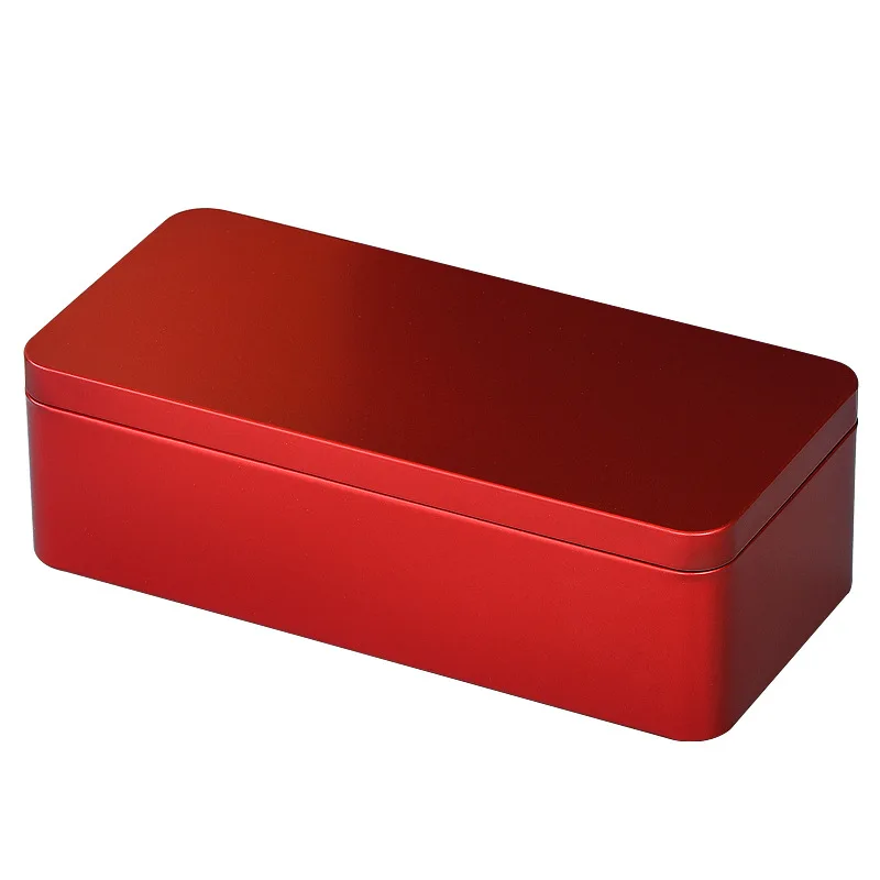 Large Rectangular Tin Box Metal Tea Box Cookies Case Color Things Storage Boxes Bins Biscuit Container Candy Chocolate Organizer