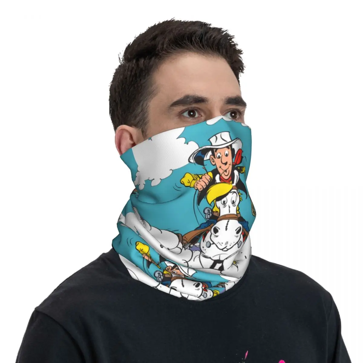 Balaclava respirável unissex para adulto, Lucky Luke Bandana, capa de pescoço, lenço, ciclismo, 2