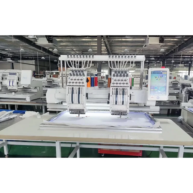 12-Pin high-speed embroidery machine with ceramic wire guide, smooth operation