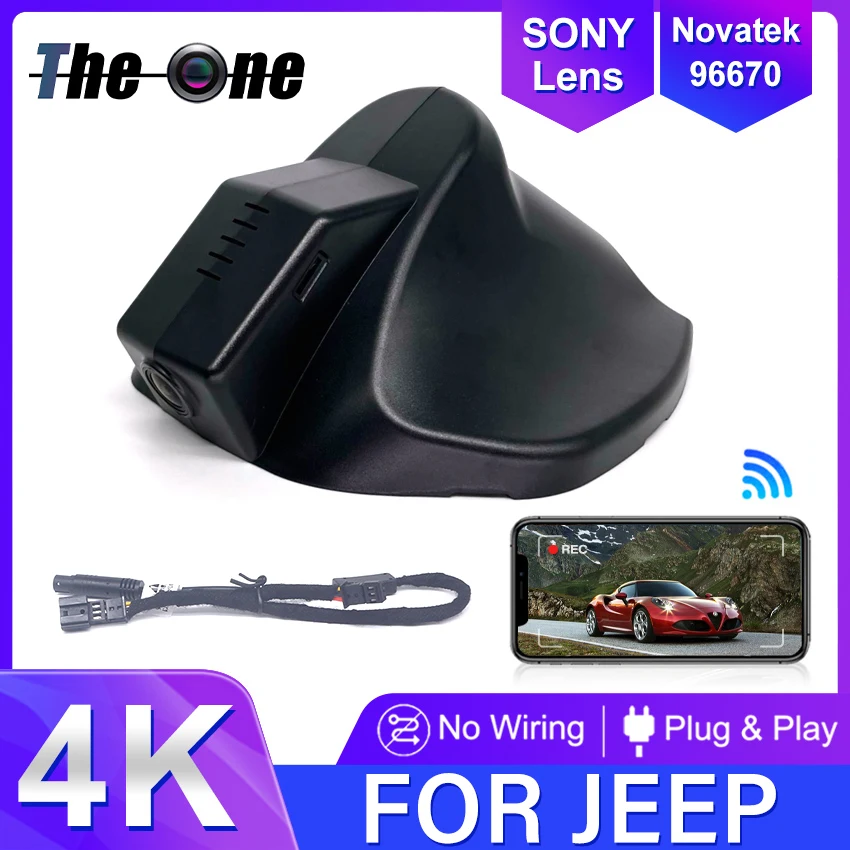 

Plug and play Car DVR Wifi Video Recorder Dash Cam Camera For jeep cherokee kl 2019 2020 2021 UHD Night Vision Control Phone APP