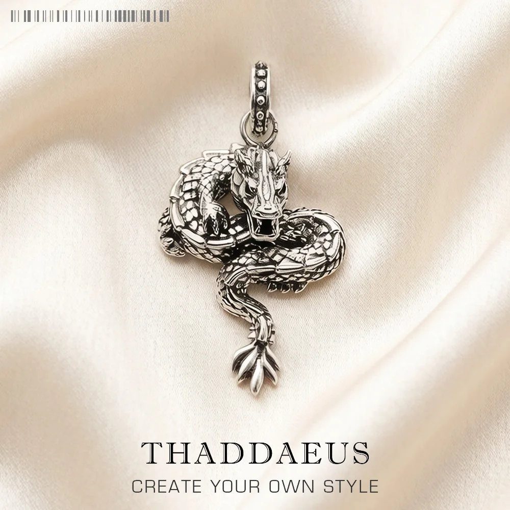 Anhänger Drache, brandneuer Punk-Modeschmuck, Europa, 925er Sterlingsilber, Accessoires, Geschenk für Frauen und Rebel-Männer