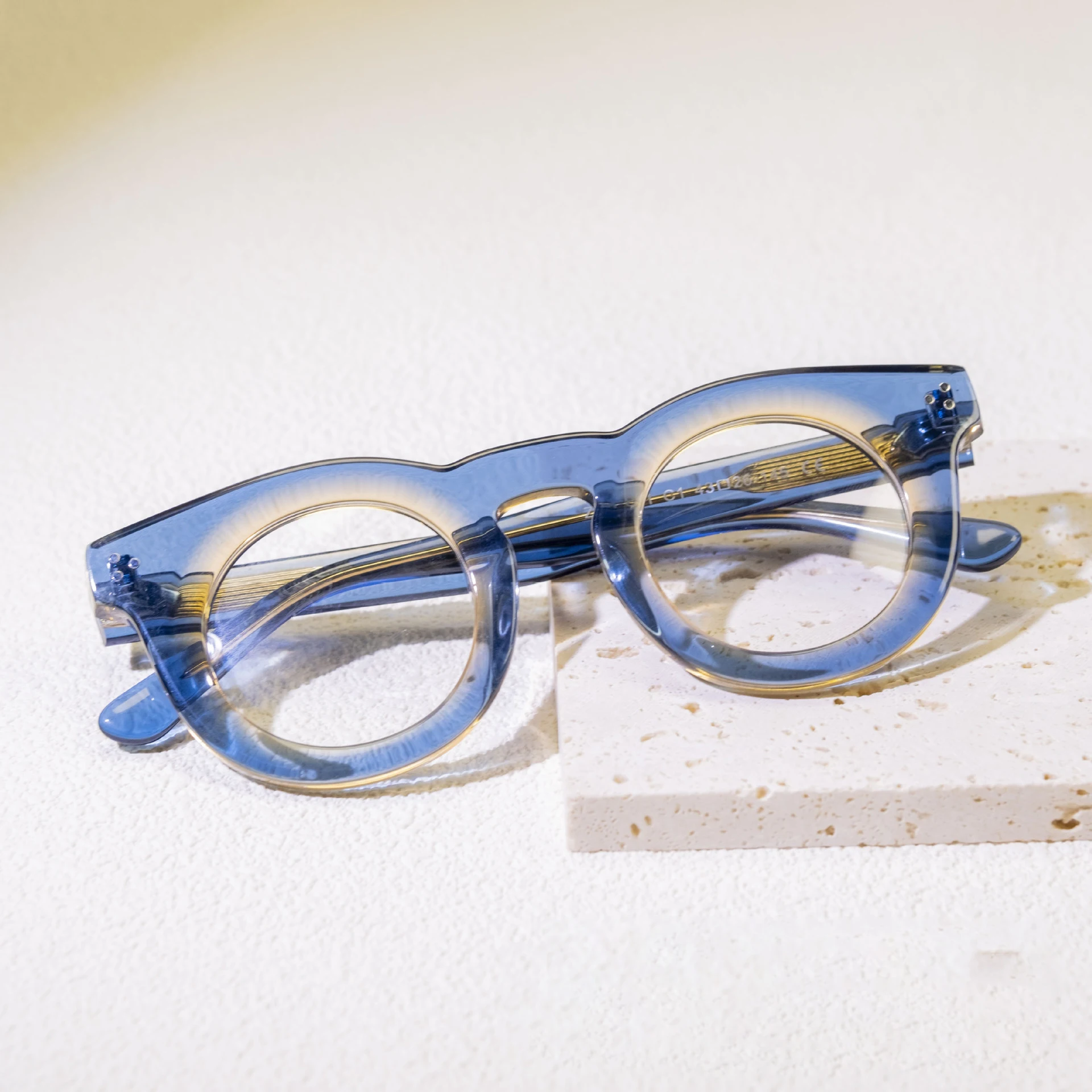 

Retro Thick Frame Acetate Glasses for Men And Women Trendy round Stereo Personality New Literati Eyeglasses Frame