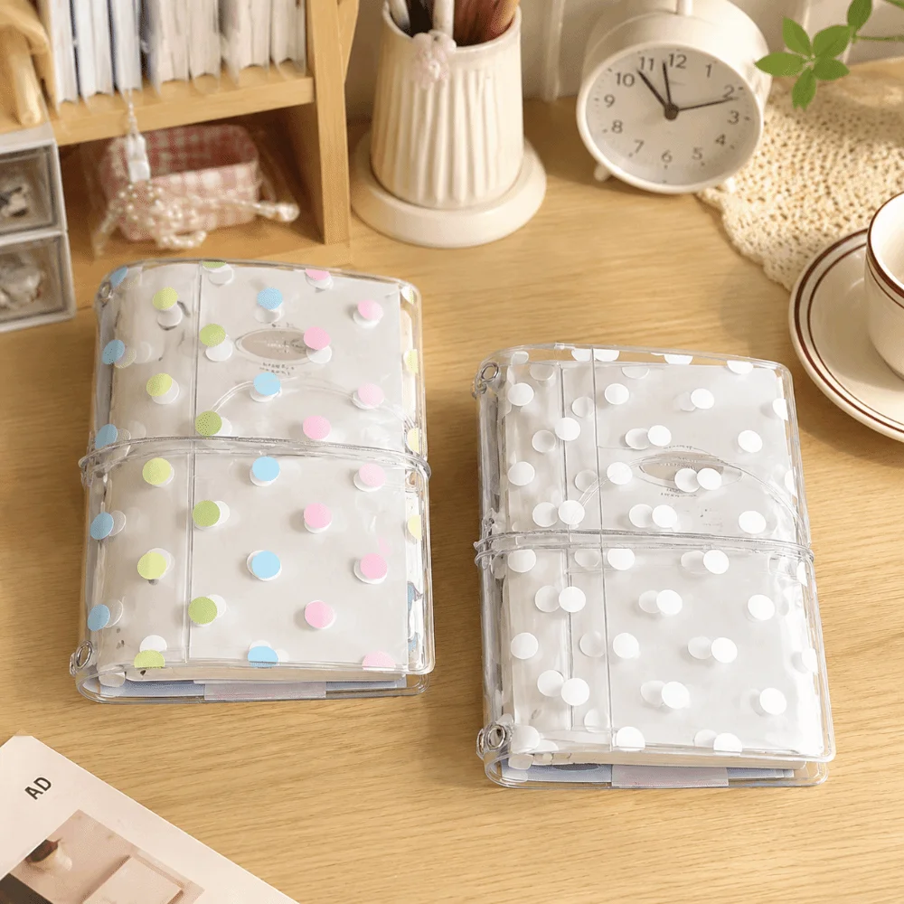 Polka Dot Print Passport Holder Elastic Band Design Transparent TN Notebook Cover Portable Clear Passport Protector Case Travel