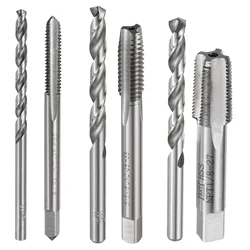 Tap and Drill Bit Set 4-40 8-32 5/16-18 UNC 1/8-27 NPT Straight Flute Thread Tap With 2.3/3.4/6.5/8.3mm Twist Drill Bit Hand Too