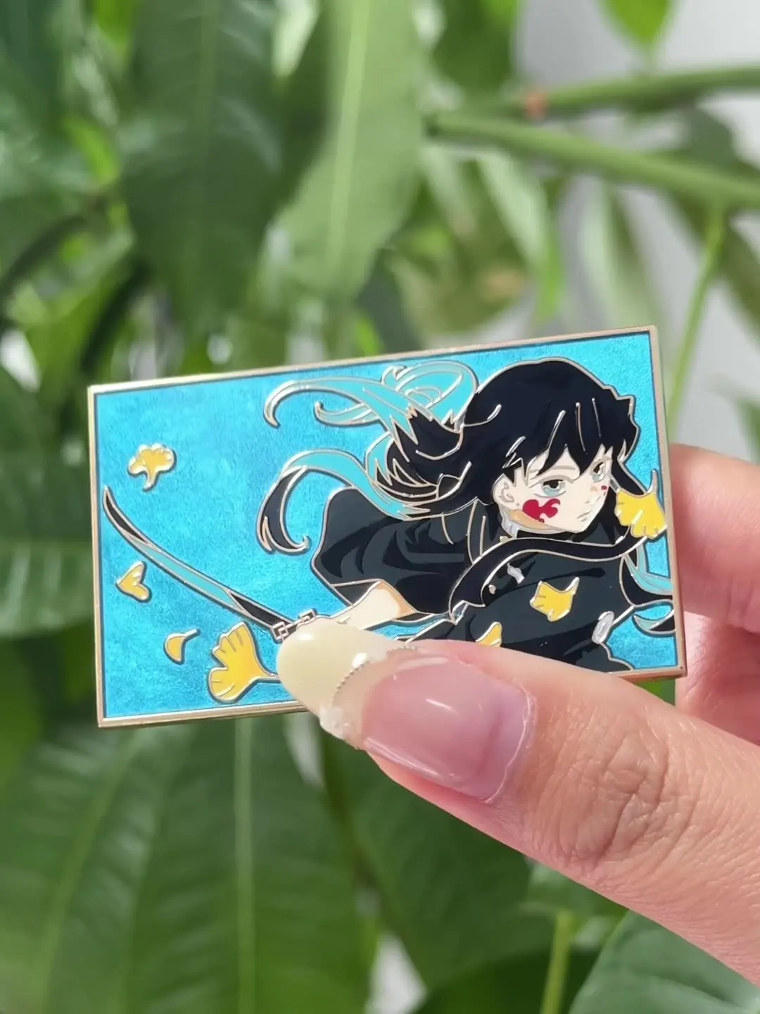 

Demon Slayer Badge Kimetsu No Yaiba Tokitou Muichirou Metal Badge Xia Pillar Brooch Japanese Backpack Accessory Pin