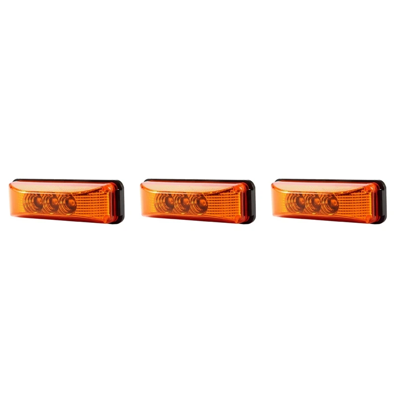 3X 3 LED 3.9Inch Car Truck Side Marker Light Tail Rear Lamps Indicator Marker 10-24V For Trailer Rv Boat Lorry