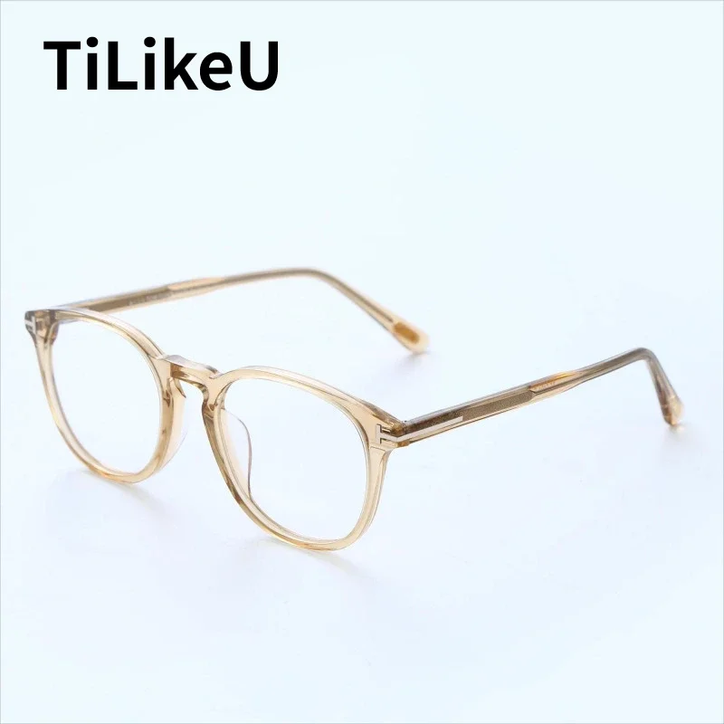 

High-quality Fashion Acetate Glasses Frames Men Women Retro Round Eyeglasses Myopia Prescription Glasses Luxury Designer Eyewear