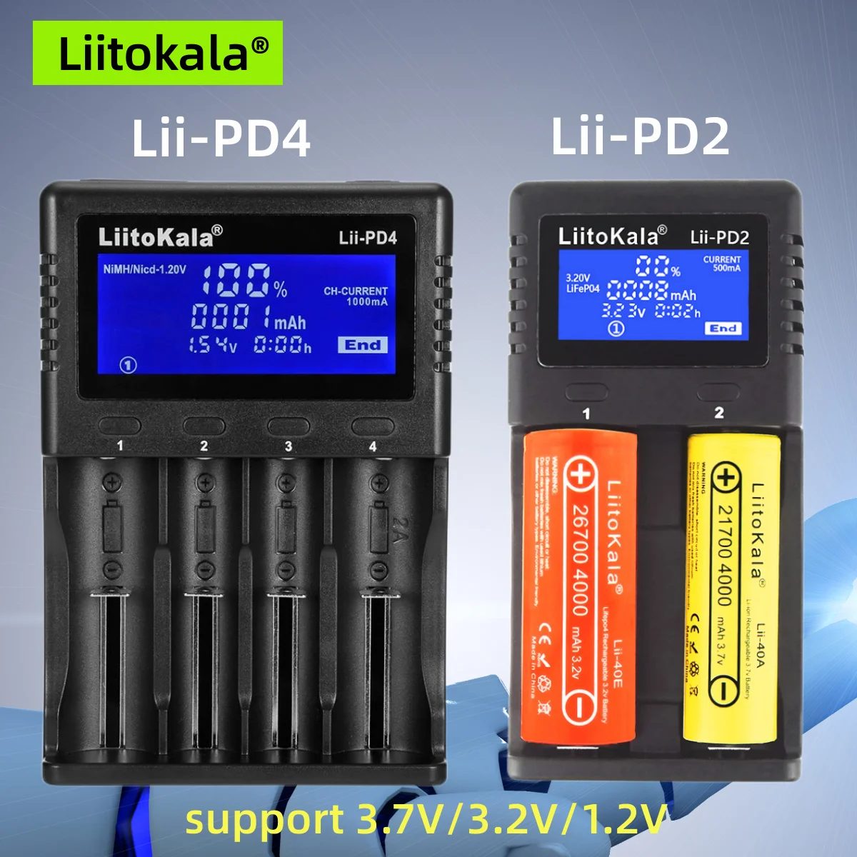 LiitoKala Carregador Inteligente Universal, Lii-PD4, Lii-PD2, Lii-402, Lii202, Lii100, 18650, 21700, 18500, AA, Bateria AAA