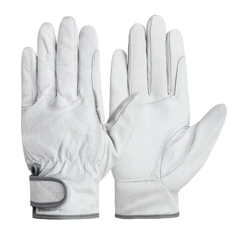 Labor Protection Gloves Anti-Ironing Pig Skin Wear Resistant Thick Durable Work Site Maintenance Handling Welders