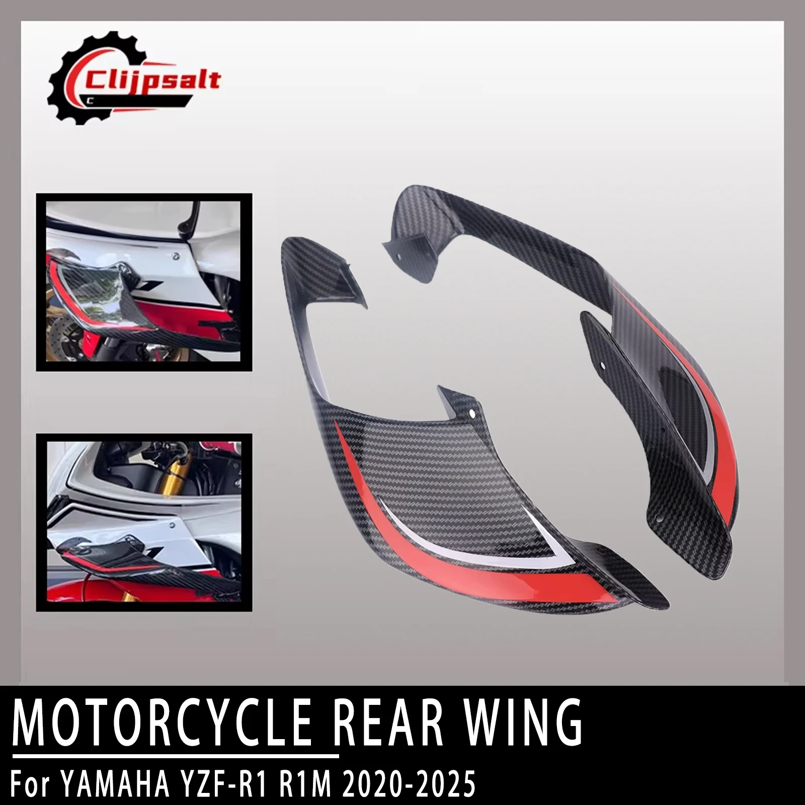 

For Yamaha YZF R1 2020-2025 YZF R1 R1M 2020-2025 Motorcycle ABS Carbon Fiber Aerodynamic Spoiler Winglet Fairing Accessories