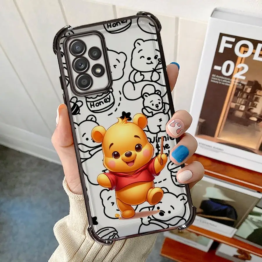 لطيف ديزني ويني ذا بوه حافظة لهاتف سامسونج جالاكسي A35 A36 A24 A25 A13 A33 A52 A55 A26 A15 A21s A16 غطاء هاتف ناعم