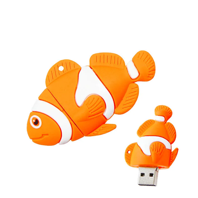USB Flash Drive Fish 16GB USB 2.0 Memory Stick  32GB 64GB 128GB U Disk for Computer 100% original 4GB 8GB Type C