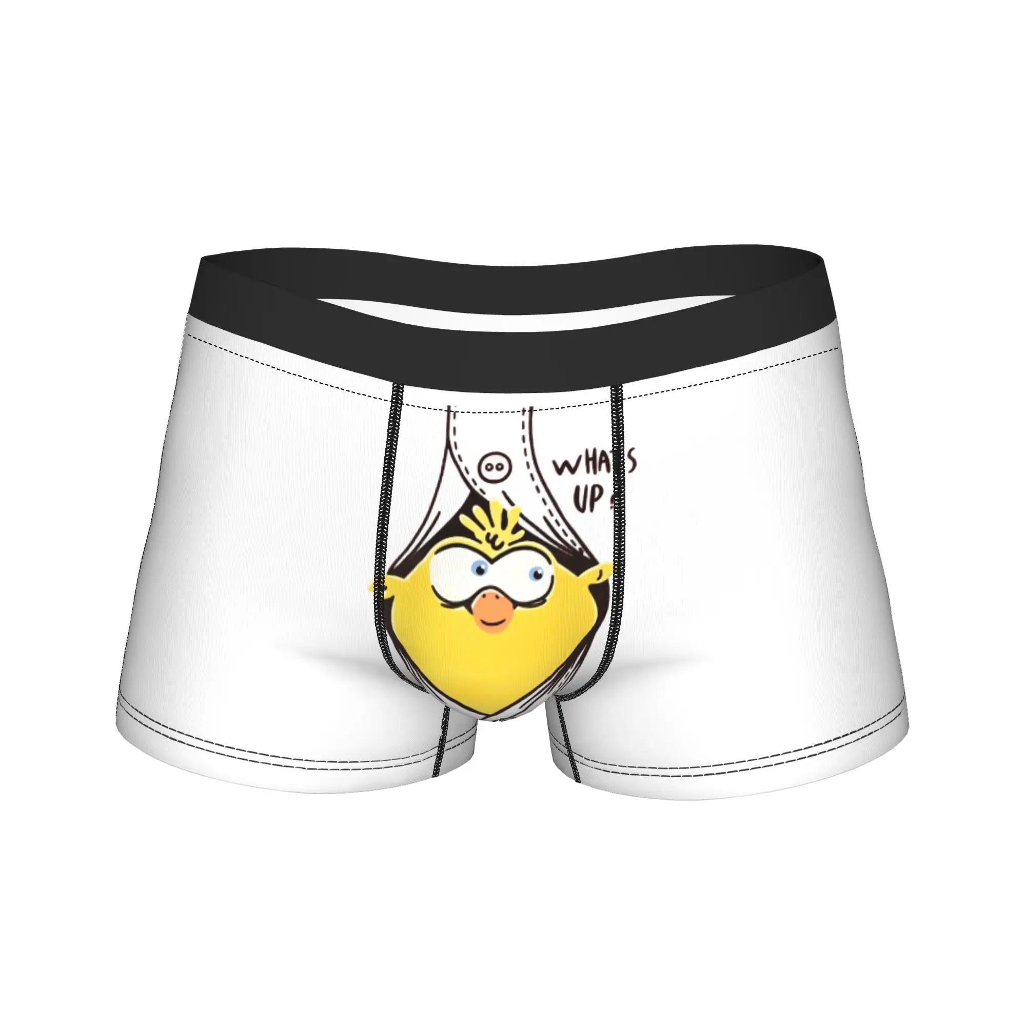 

Cute Bird What‘s UP Underwear Classic Panties Printing Shorts Briefs For Men 3D Pouch Plus Size Trunk