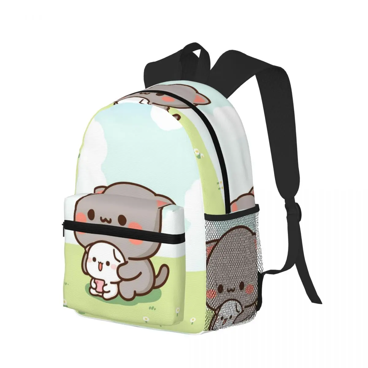 Master Peach And Goma Mochi Cat Student Backpack School Bag Hiking Travel Daypack for Men Women Bookbag Shoulder Bags