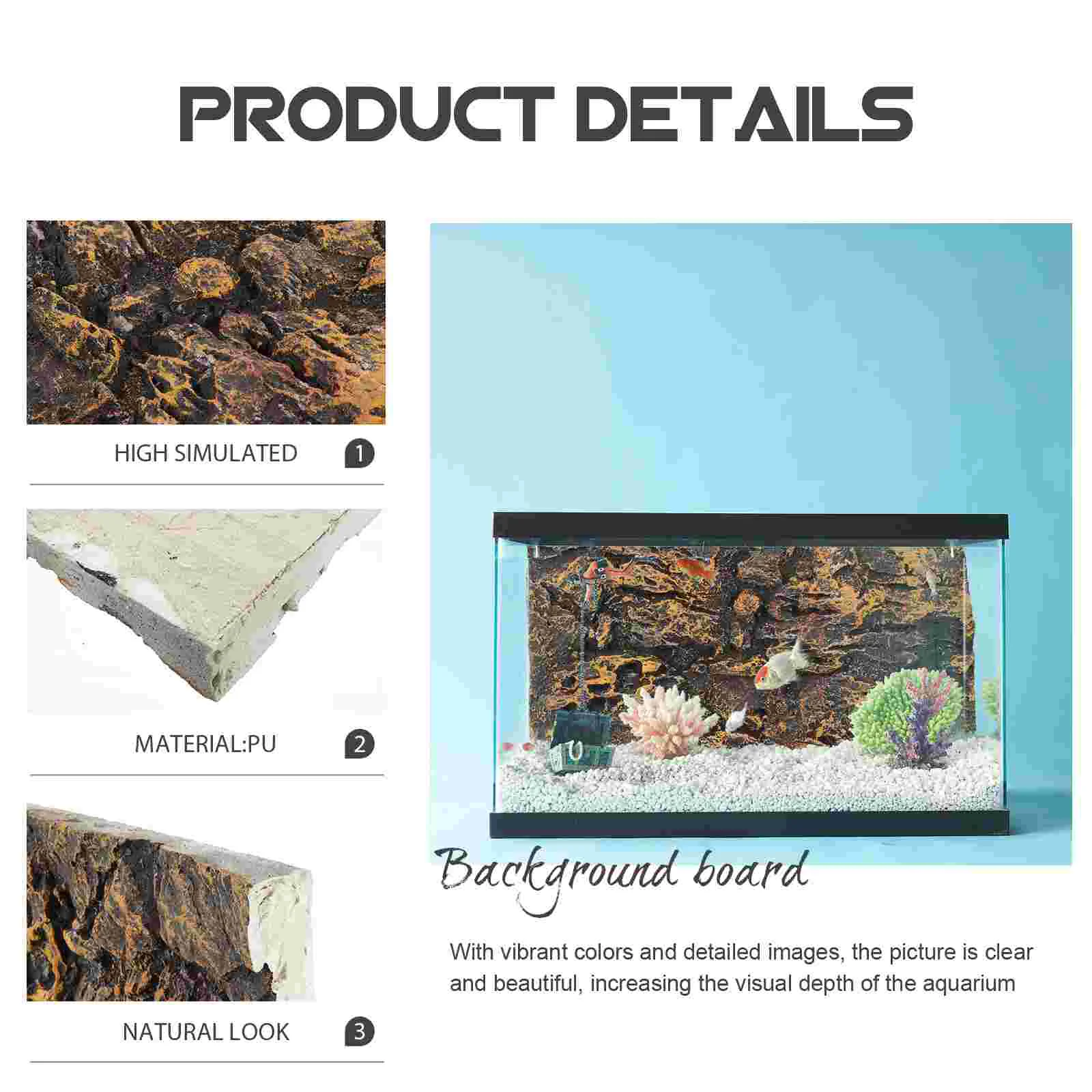 Reptiles Background Rock 3d Fish Tank Terrarium Boards Pu Backgrounds Aquarium