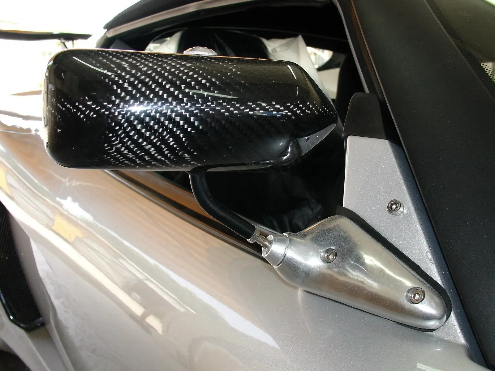 Carbon fiber GT side mirror with glass & aluminium base fit Lotus Exige Elise S2