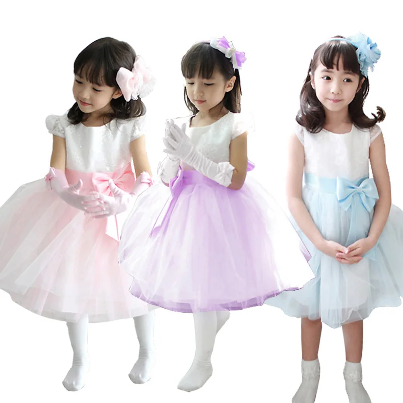 Elegant Girl Fluffy Dress Flower Baby Wedding Ceremony Costume Birthday Outfits White 1st Communion Tutu Gown Kids Gala Clothes