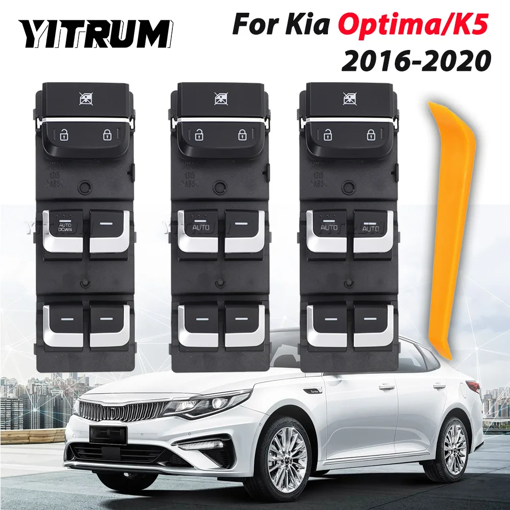 

YITRUM LHD For Kia Optima/K5 2016 2017 2018-2020 Electric Power Window Switch Glass Button 93571D4000 93571-D4010 93571-D4020