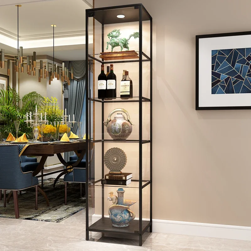 Armário de vinho de vidro de metal pós-moderno de luxo original armário de coleção de exibição de escritório doméstico