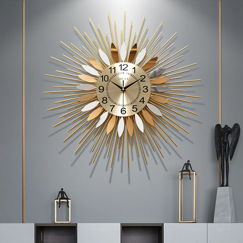 サイレント美的壁時計アート壁画リビングルームデジタル高級インテリア壁時計北欧時計壁時計家の装飾