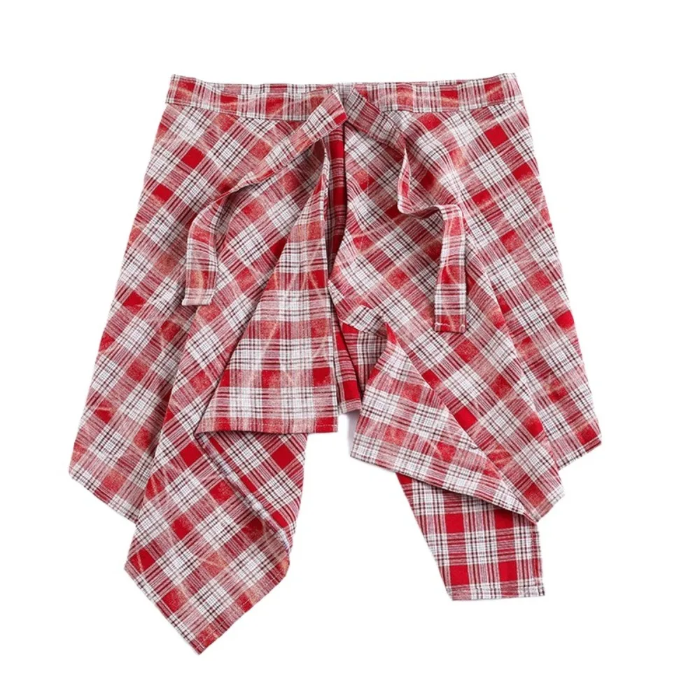 short-lattice-mini-skirt-waist-blet-decorative-korean-style-half-body-skirt-underskirt-y2k-irregular-edge-skirt-streetwear