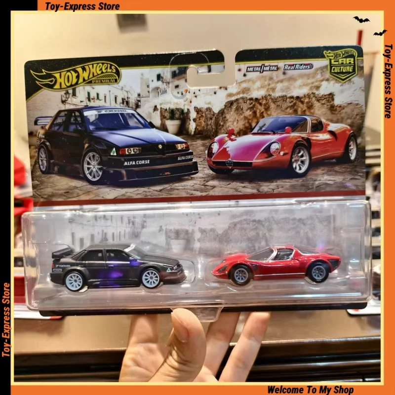 

Hot Wheels Premium 2025 Car Culture 2-Packs Hotwheels 2025 1/64 Car Model Alfa Romeo 155 V6 TI 33 Stradale Collectible Kids Toys