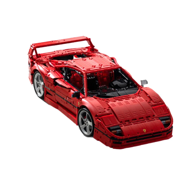 Klemmbausteine Technik X001 Roter Supersportwagen F40 Modell MOC-140629 Klassischer Rennwagen Bausatz DIY Montage-Spielzeug Kindergeschenke 4026 Teile