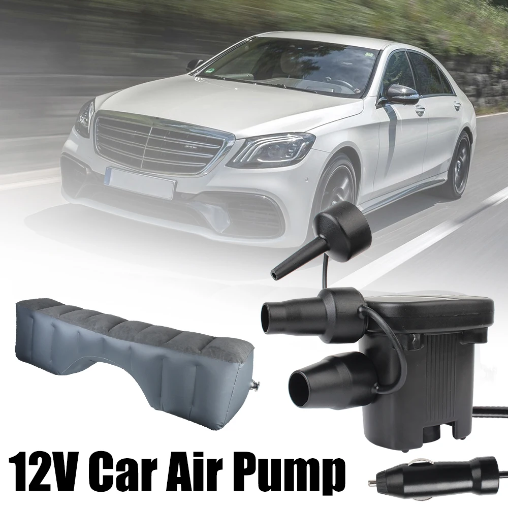 DC 12V Electric Air Pump Car Accessories For Inflatable Bed Mattress Pillow 4000PA 80W Camping Set Cigar Lighter Adapter