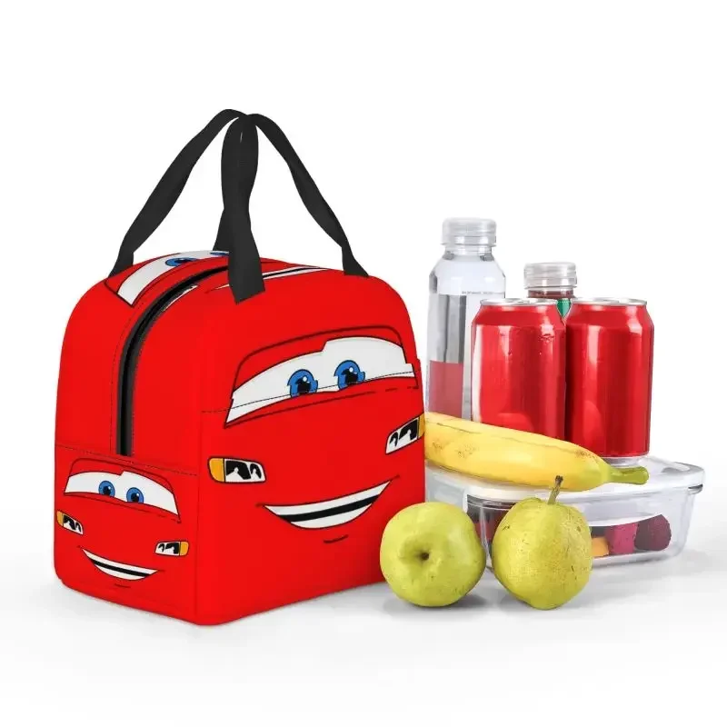 Cartoon Lightning McQueen Cars Lunch Box, Refrigerador térmico, Saco de almoço isolado, Sacolas de piquenique portátil, Crianças da escola