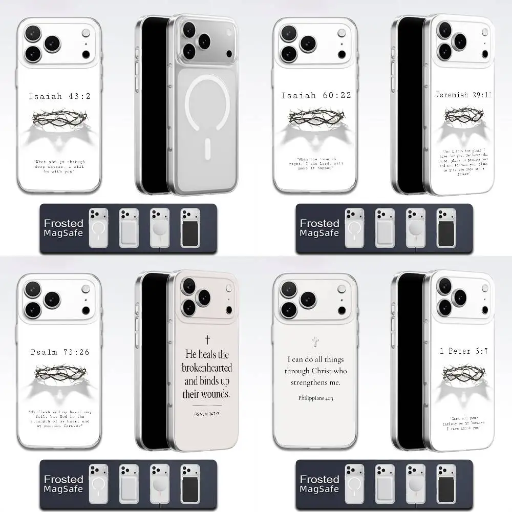 

Phone Case For iPhone 17,16,15,14,13,12,11,Pro,Max,Plus,E,Air,Mini God Jesus Isaiah Psalm Jeremiah Peter Magsafe Transparent