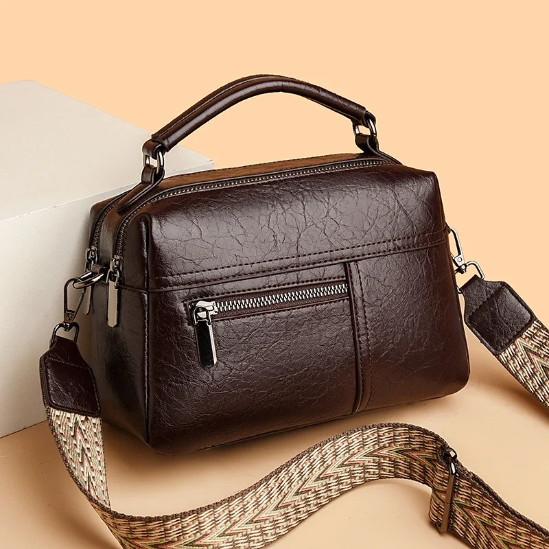 

Women's Luxury Designer Top-Handle Bags High Quality Leather Handbag Ladies Large Shoulder Crossbody Bag Messenger Commuter Sac