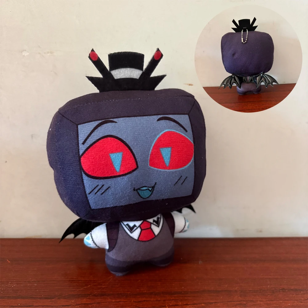 

Upgrade With Bat Style Wings 15cm Super Cute Animation Hazbin Vox Plush Toys Keychain Anime Hotel Bag Plushie Doll Pendant Decor