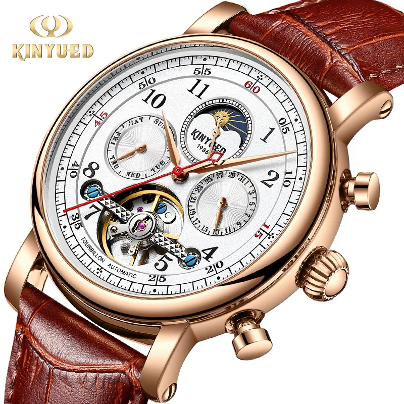 Tourbillon-Reloj de pulsera de lujo para hombre, cronógrafo mecánico con movimiento automático, Original, de alta gama, Uhr