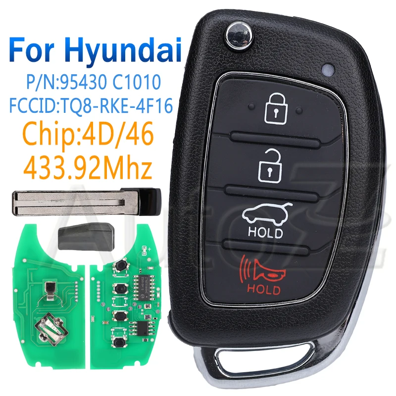 Keyless Go Remote Key For Hyundai Sonata 2014 2015 2016 2017 2018 TQ8-RKE-4F16 95430-C1010 433MHz ID46/4D60 Chip Smart Car Key