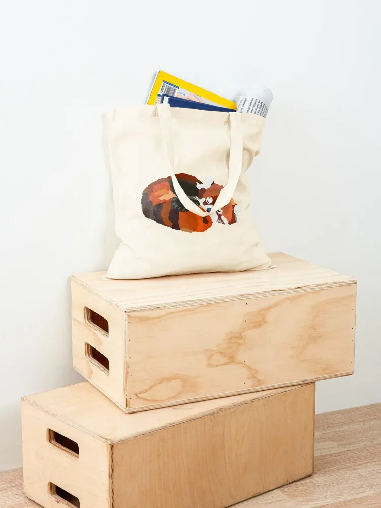 R مخصص لـ Red Panda Tote Bag حقيبة تسوق قماشية حقيبة للشاطئ حقائب حمل مخصصة للنساء الفاخرة