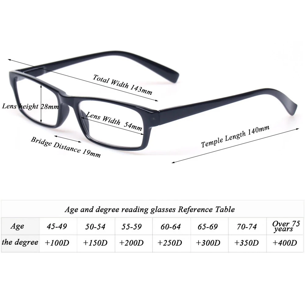 Henotin Fashion Sunglasses Reading Glasses Spring Hinge  Men and Women Large Rectangular Frame Reader