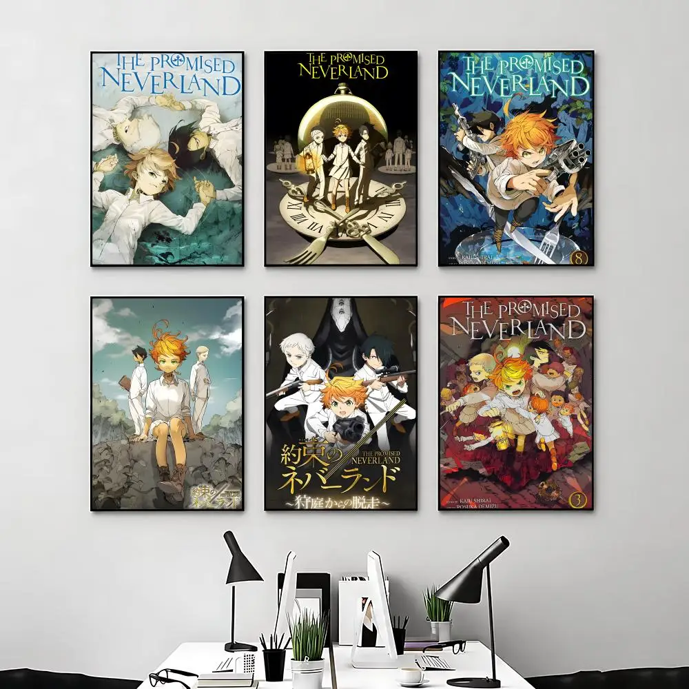 Affiches Anime THE PROMISED NEVERLAND, décoration de chambre, décoration murale, sac à dos, art mural musical